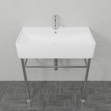 24" Vindenberg Vitreous China Console Sink with Steel Stand