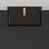 28" Kemmerer Black Vitreous China Console Bathroom Sink with Black Powdercoat Steel Stand