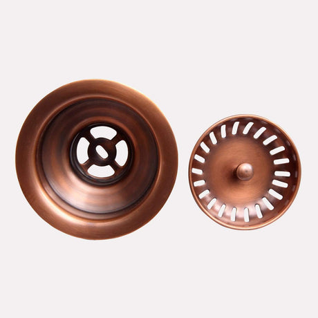 3 1/2" Copper Strainer Basket and Lift Stopper