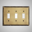 3 Gang Toggle Wall Switch Plate - Egg & Dart Design