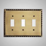 3 Gang Toggle Wall Switch Plate - Egg & Dart Design