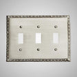 3 Gang Toggle Wall Switch Plate - Egg & Dart Design