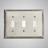 3 Gang Toggle Wall Switch Plate - Egg & Dart Design