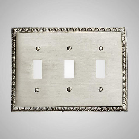 3 Gang Toggle Wall Switch Plate - Egg & Dart Design