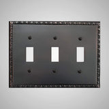 3 Gang Toggle Wall Switch Plate - Egg & Dart Design
