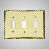 3 Gang Toggle Wall Switch Plate - Egg & Dart Design