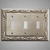 3 Gang Toggle Wall Switch Plate - Floral Design