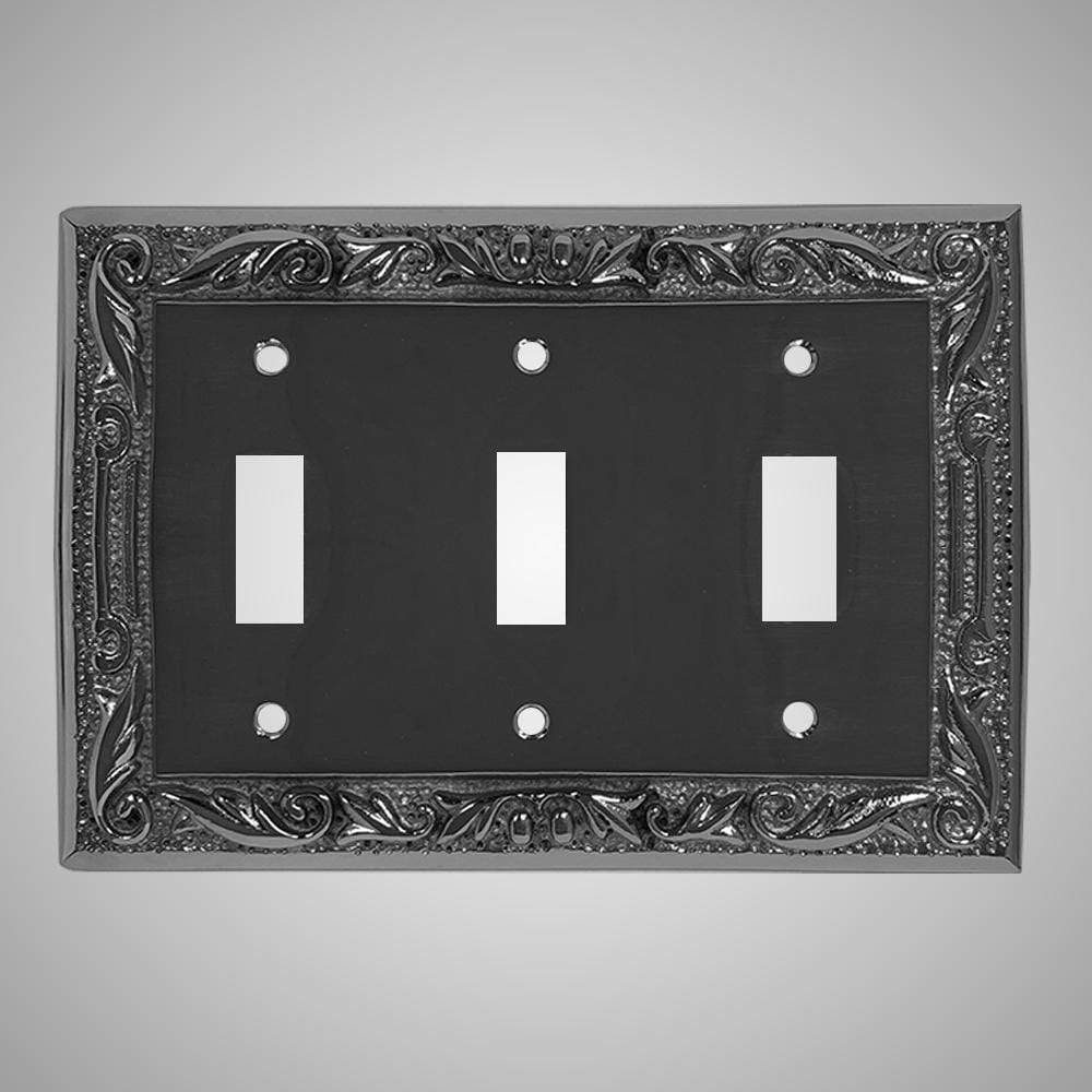3 Gang Toggle Wall Switch Plate - Floral Design