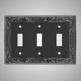 3 Gang Toggle Wall Switch Plate - Floral Design