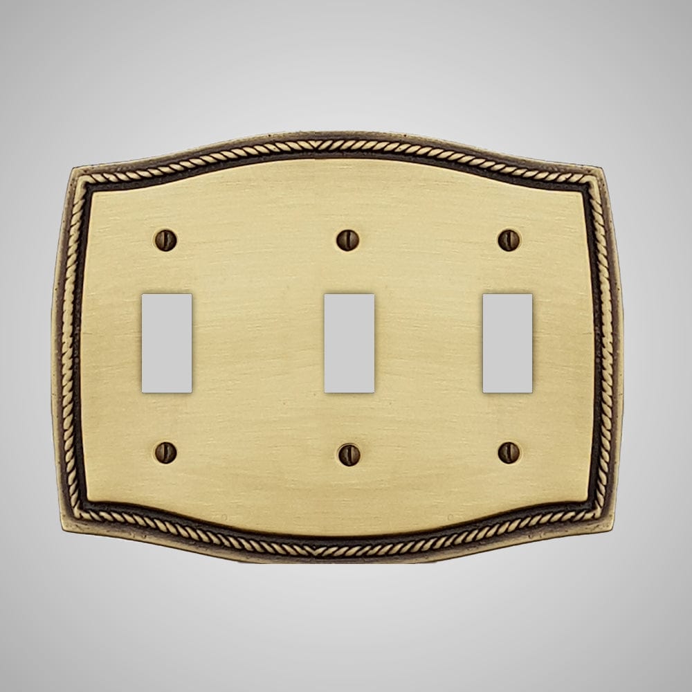 3 Gang Toggle Wall Switch Plate - Georgian Design