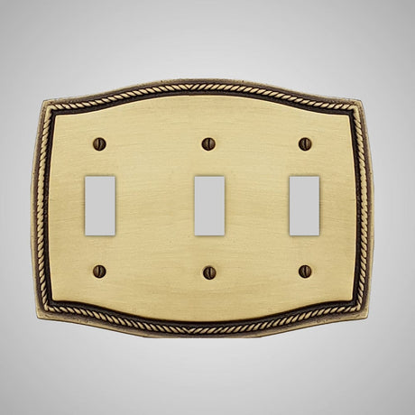 3 Gang Toggle Wall Switch Plate - Georgian Design
