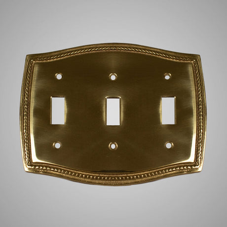 3 Gang Toggle Wall Switch Plate - Georgian Design