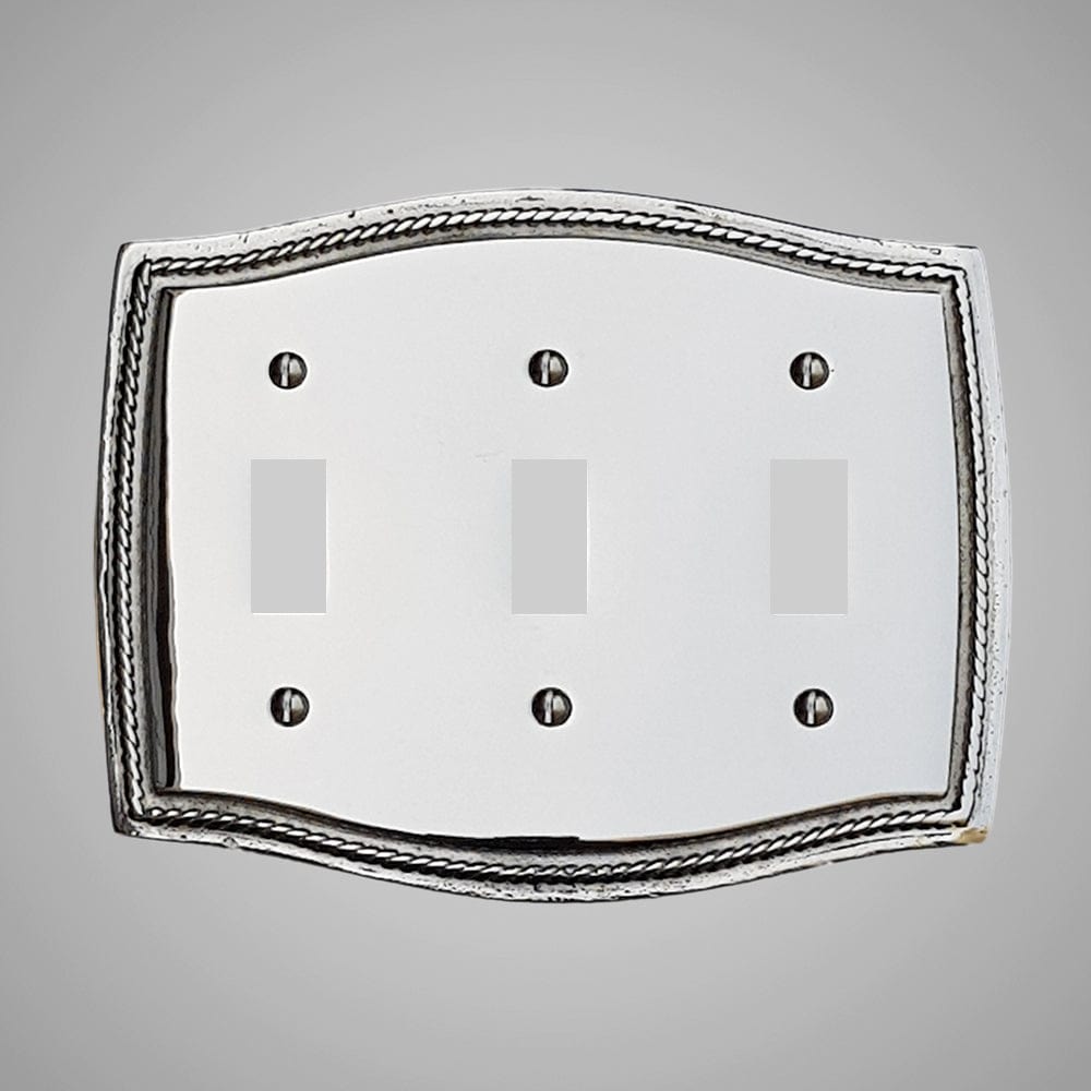 3 Gang Toggle Wall Switch Plate - Georgian Design