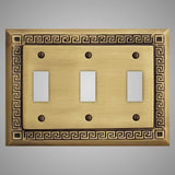 3 Gang Toggle Wall Switch Plate - Greek Design