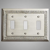 3 Gang Toggle Wall Switch Plate - Greek Design