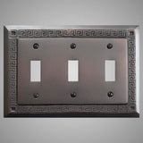 3 Gang Toggle Wall Switch Plate - Greek Design