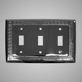 3 Gang Toggle Wall Switch Plate - Greek Design