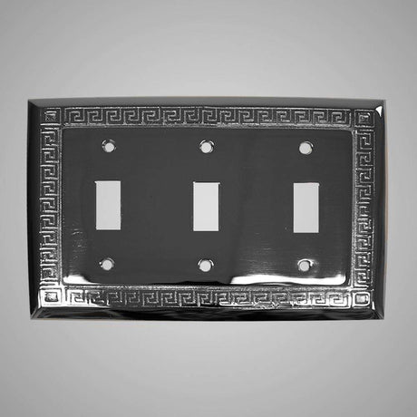 3 Gang Toggle Wall Switch Plate - Greek Design