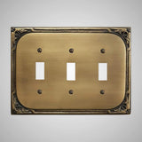 3 Gang Toggle Wall Switch Plate - Victorian Design