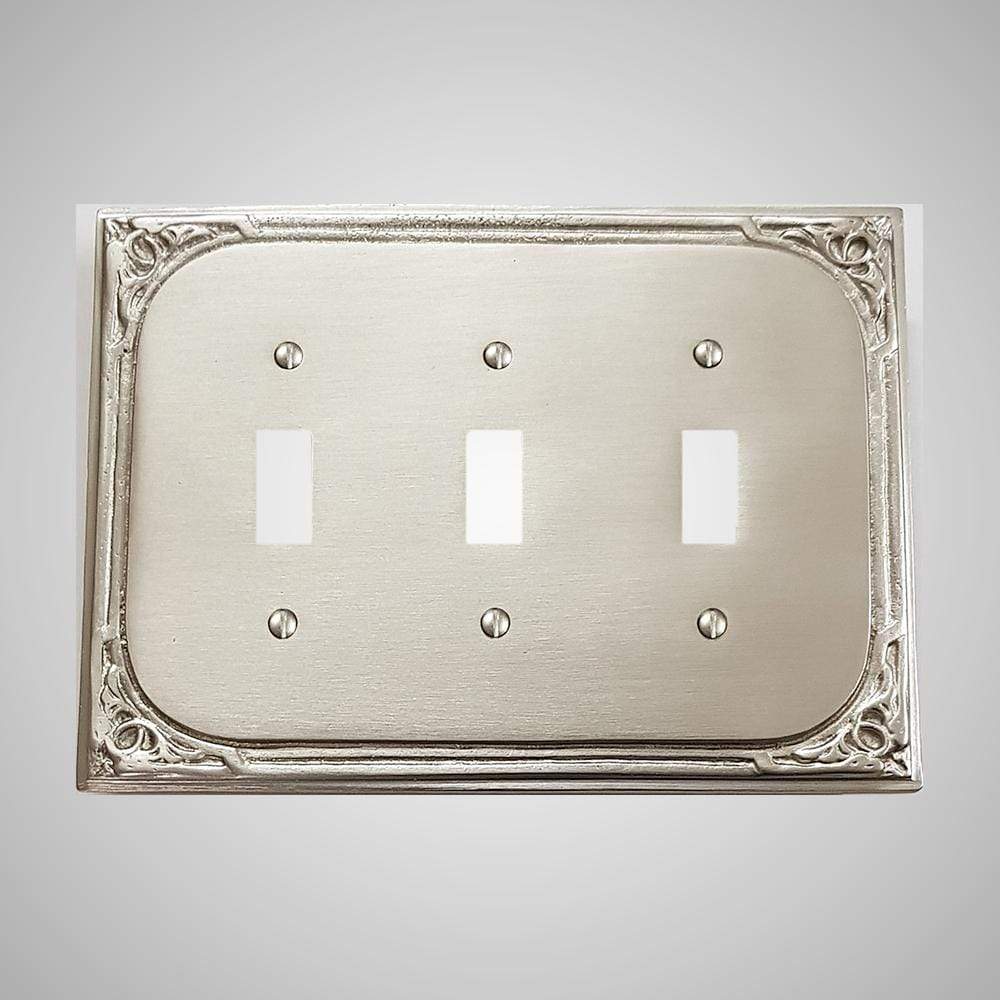 3 Gang Toggle Wall Switch Plate - Victorian Design