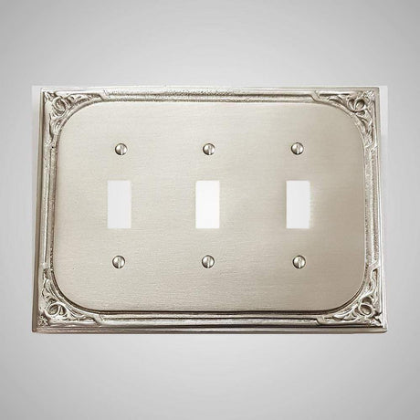 3 Gang Toggle Wall Switch Plate - Victorian Design