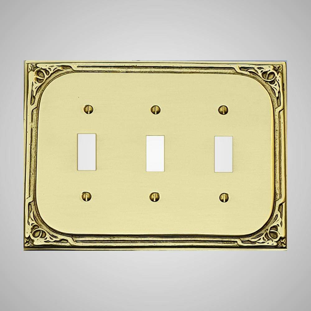 3 Gang Toggle Wall Switch Plate - Victorian Design