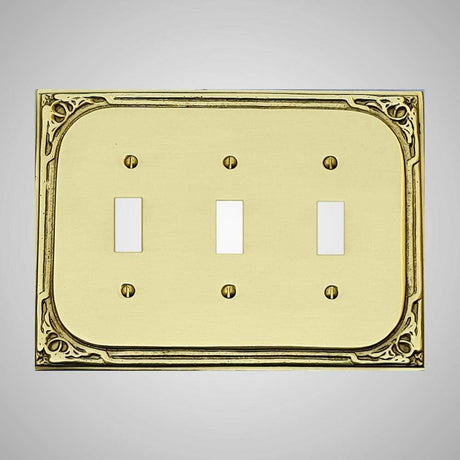 3 Gang Toggle Wall Switch Plate - Victorian Design