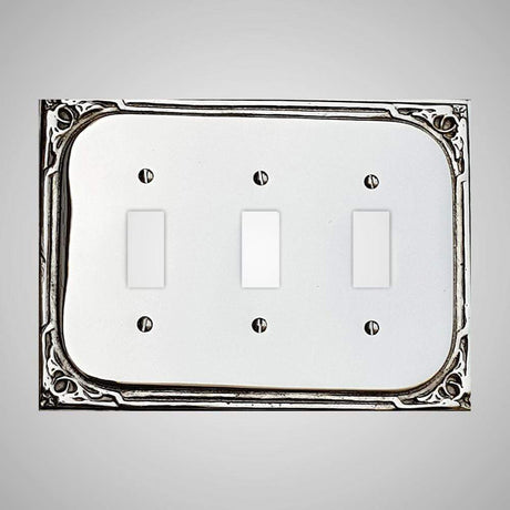3 Gang Toggle Wall Switch Plate - Victorian Design