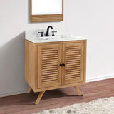 30" Compton Teak Vanity Cabinet for Rectangular Undermount Sink - Natural Teak