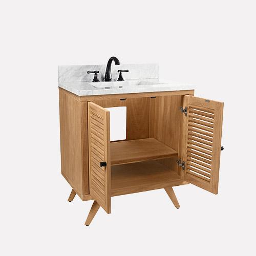 30" Compton Teak Vanity Cabinet for Rectangular Undermount Sink - Natural Teak