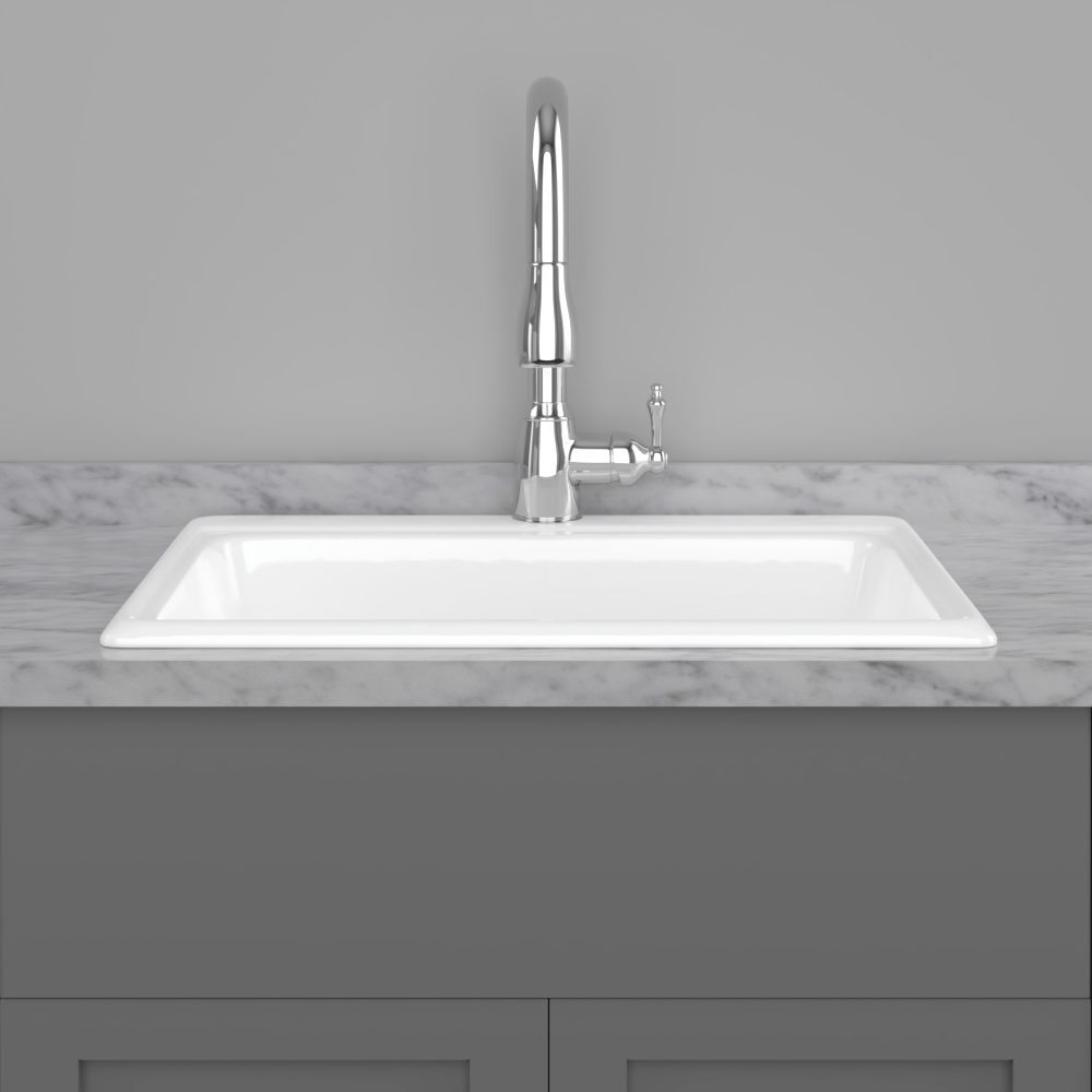 30" Dalmar Cast Iron Drop-In Kitchen Sink