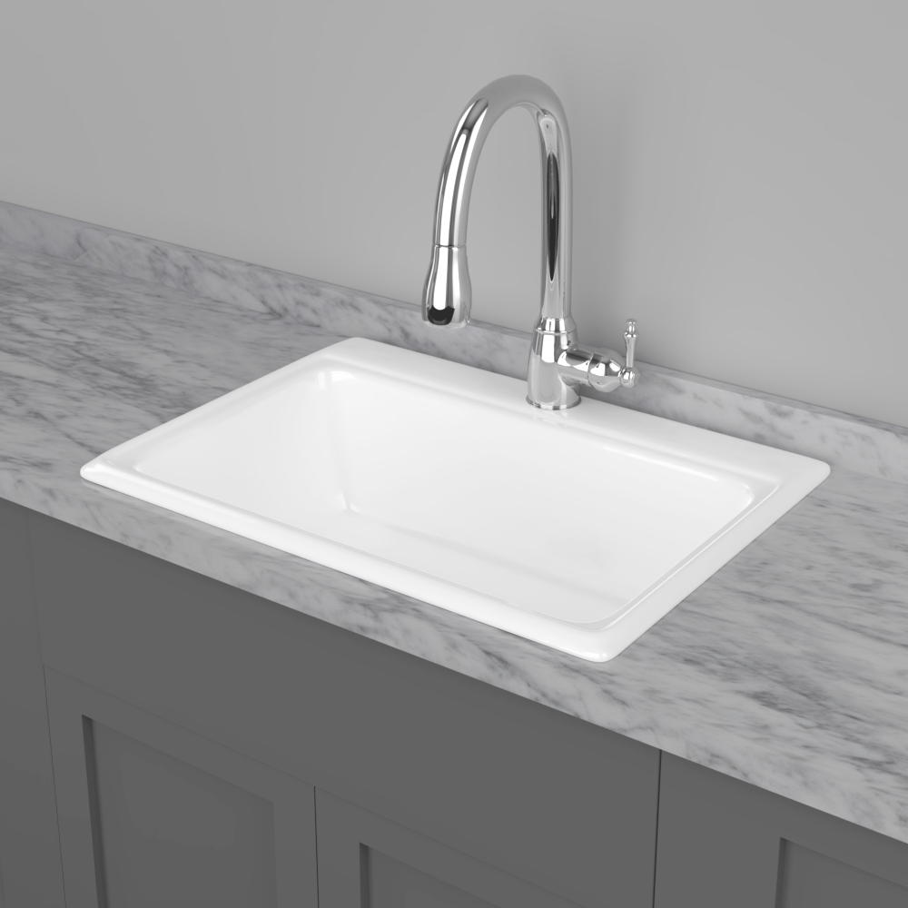 30" Dalmar Cast Iron Drop-In Kitchen Sink