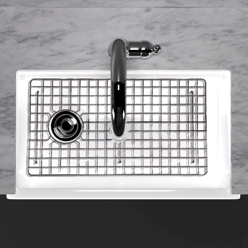 30" Hempstead Fireclay Reversible Single-Bowl Farmhouse Sink with Offset Drain