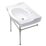 30” Lada Vitreous China Steel Console Sink