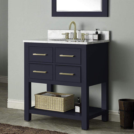 30" Maurizio Vanity Cabinet for Oval Undermount Sink - Navy Blue