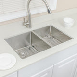 30" Monson Stainless Steel Double-Bowl Undermount Sink