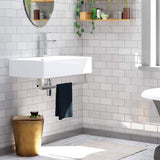 30" Neola Wall-Mount Vitreous China Sink with Steel Towel Bar