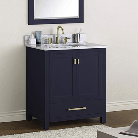 30" Romani Vanity Cabinet for Rectangular Undermount Sink - Navy Blue