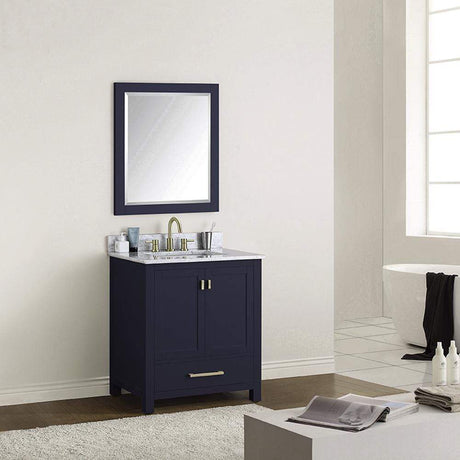 30" Romani Vanity Cabinet for Rectangular Undermount Sink - Navy Blue