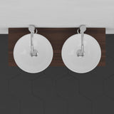 30" Thanesta Teak Wall-Mount Double Vessel Sink Vanity with Shelf - Dark Antique