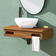 30" Thaxton Teak Wall-Mount Vessel Vanity with Double Towel Bars - Natural Teak