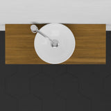 30" Thaxton Teak Wall-Mount Vessel Vanity with Double Towel Bars - Natural Teak