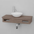 30" Thaxton Teak Wall-Mount Vessel Vanity with Double Towel Bars - Whitewash