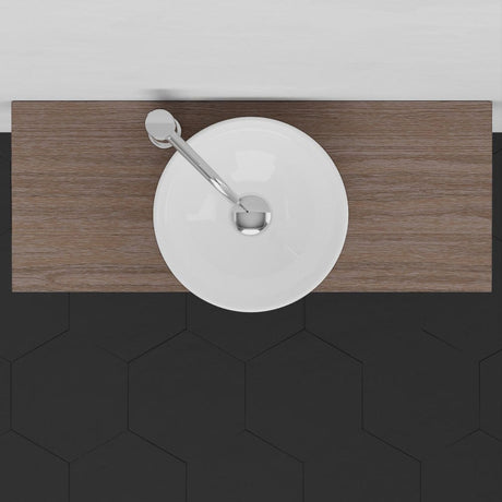 30" Thaxton Teak Wall-Mount Vessel Vanity with Double Towel Bars - Whitewash