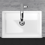 30" Ulan Handcrafted Fireclay Single-Bowl Vine Apron Farmhouse B-Grade Sink - White