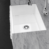 30" Ulan Handcrafted Fireclay Single-Bowl Vine Apron Farmhouse Sink - White