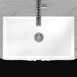 30" Una Handcrafted Fireclay Single-Bowl Foliage Apron Farmhouse B-Grade Sink - White