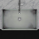 30" Veli Handcrafted Fireclay Single-Bowl Fluted Apron Farmhouse B-Grade Sink - Concrete