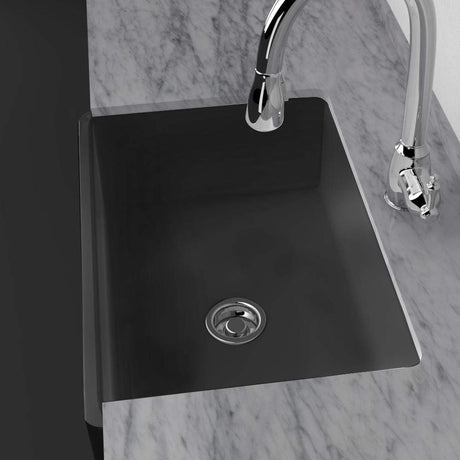 30" Veli Handcrafted Fireclay Single-Bowl Smooth Farmhouse B-Grade Sink - Matte Black
