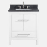 31" Chelan Vanity with Gray Quartz Top and Rectangular Undermount Sink - White